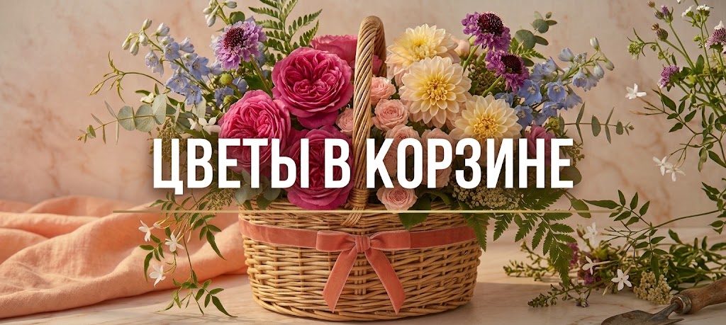 Цветы в корзине